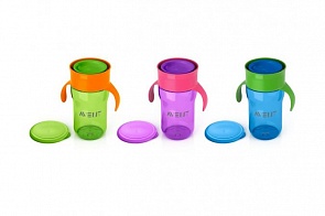 Взрослая чашка, 340 мл, фиолетовая, зеленая, голубая (Avent, SCF784/00) (ассортимент)